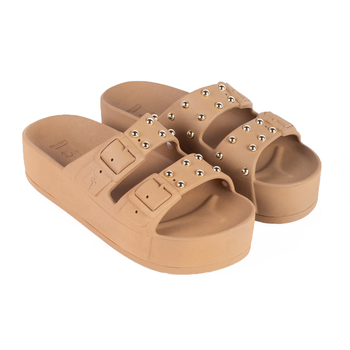 sandales Cacatoes Caipirinha camel à petits pics : parfaites pour un look stylé et original quand il fait beau. Elles sont confortables et ajoutent une petite touche sympa à tes pieds