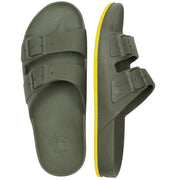 Sandales Cacatoes Brasilia Dark Kaki Yellow vues de face, alliant confort et style.
