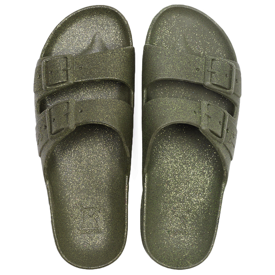 Sandales Cacatoès Carioca Dark Kaki, vue de face, élégantes et confortables, parfaites pour un look moderne et décontracté.