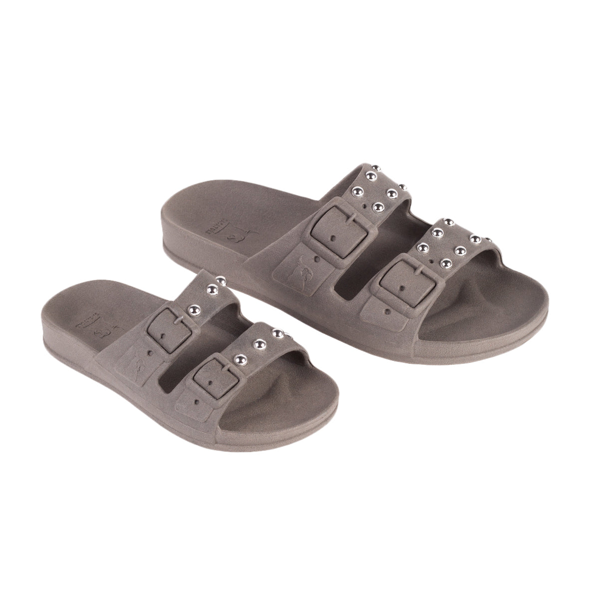 Sandales Cacatoes modèle Florianopolis pour enfants en gris, parfaites pour un look tendance et confortable.