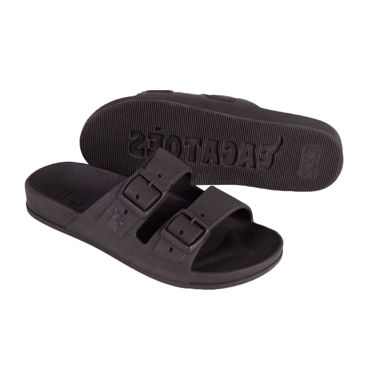 Semelle de sandales Cacatoès modèle Rio de Janeiro Black : une semelle élégante et robuste en noir, idéale pour ajouter confort et style à vos sandales.