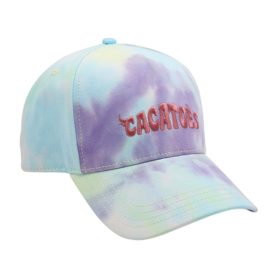 Casquette Cacottes modèle Capoeira Tie & Dye Blue : un design moderne avec un effet tie-dye bleu, parfait pour un look estival frais et tendance.