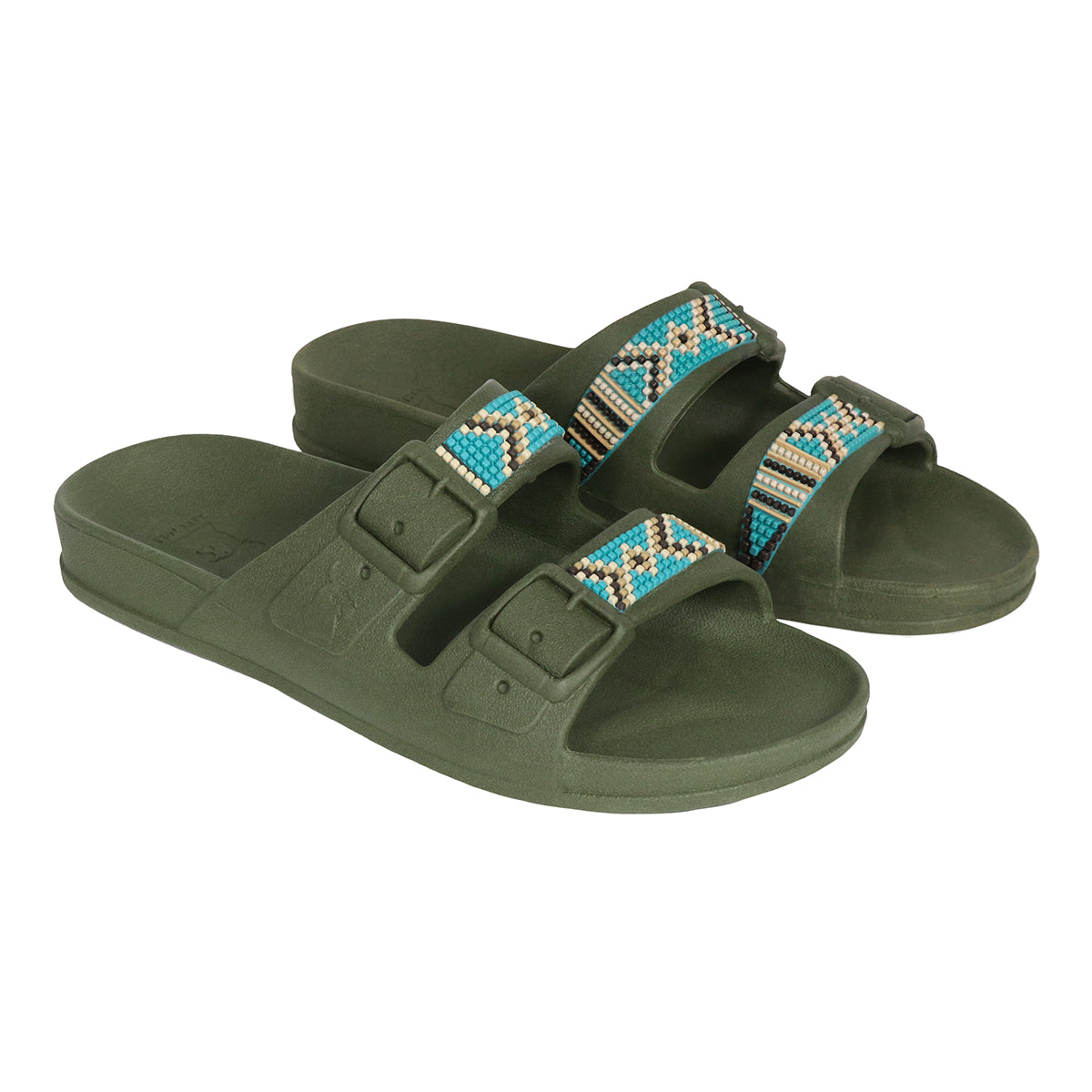 Sandales Cacottes 3-4 modèle Jericoacoara Dark Kaki : des sandales élégantes et confortables dans une teinte kaki foncé, idéales pour un look estival décontracté et stylé.