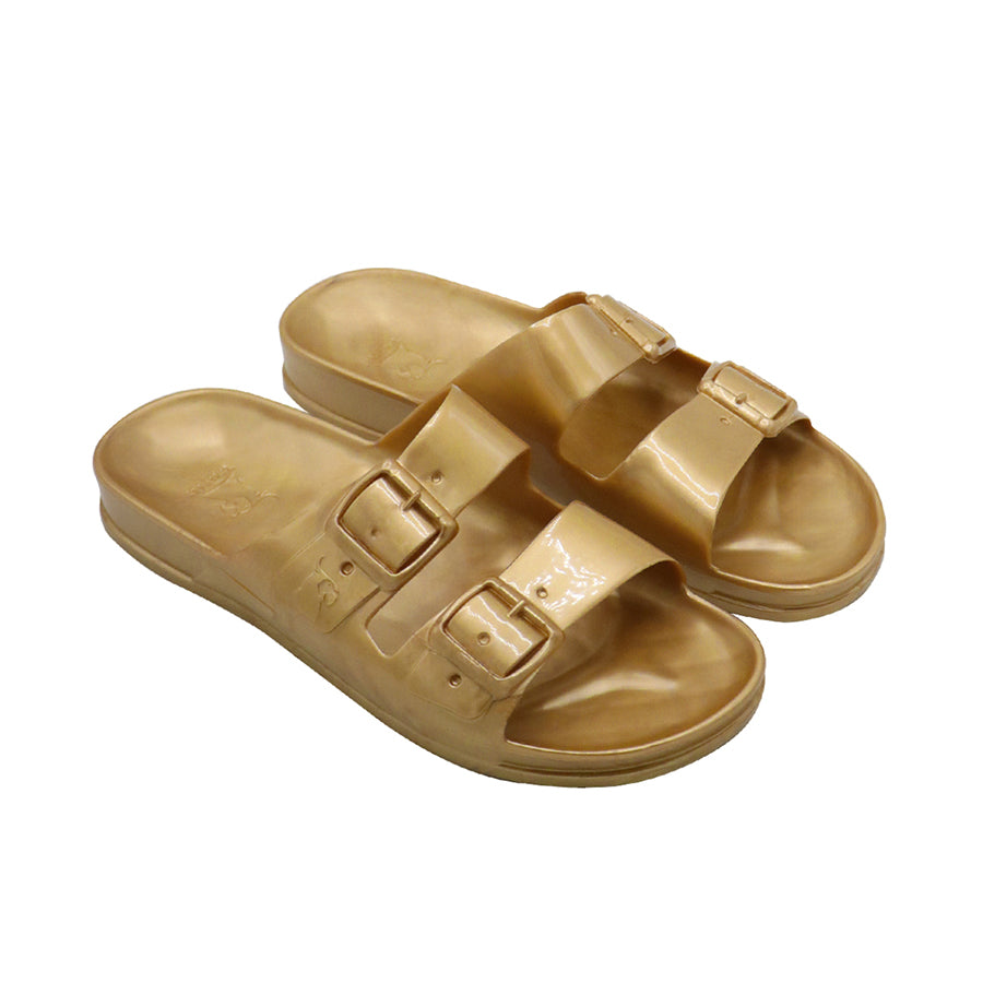 Sandales 3/4 métalliques dorées, modèle Anjo, de la marque Cacatoes