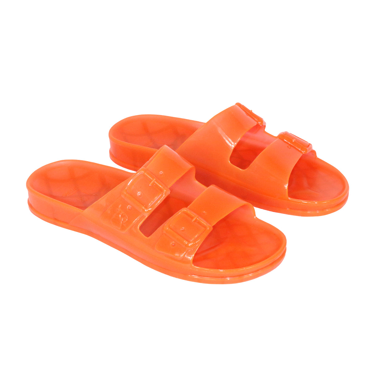 Les sandales Cacatoes 3/4 Anjo transparentes pêche : parfaites pour un style coloré et joyeux quand il fait beau. Elles sont confortables et donnent une jolie touche à tes pieds