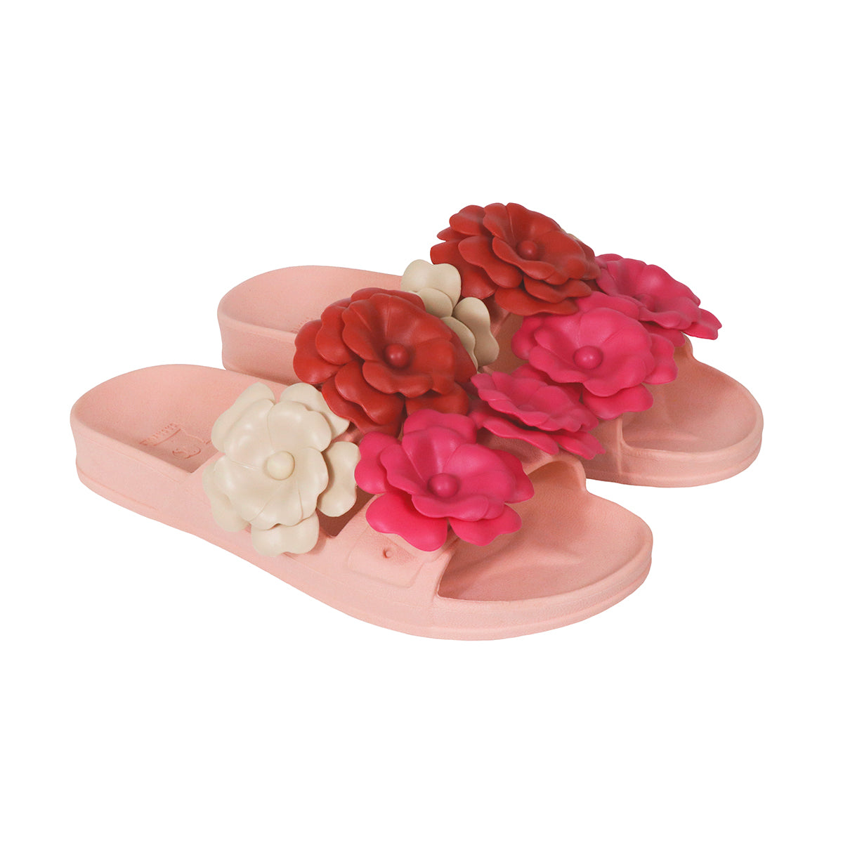 Sandales Cacatoès Camélia Pink Multico, vue 3/4, élégantes et multicolores, parfaites pour un style estival vibrant.