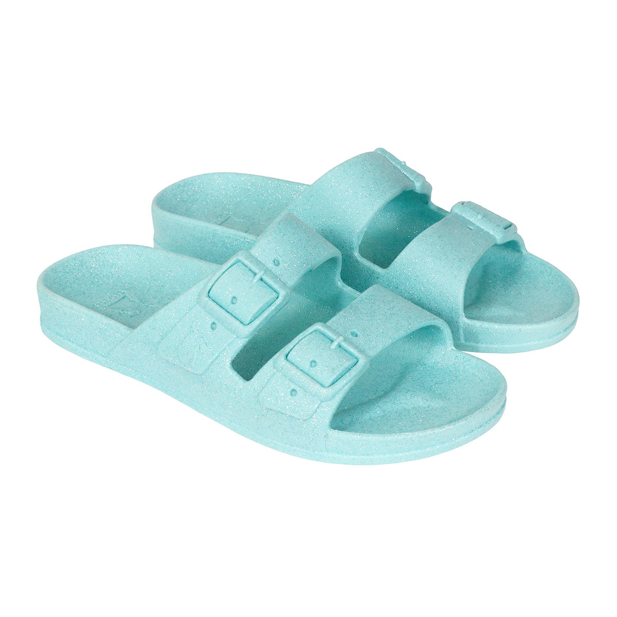 Sandales Cacatoès Carioca Ciel en vue de 3/4, confortables et stylées, parfaites pour un look estival décontracté.