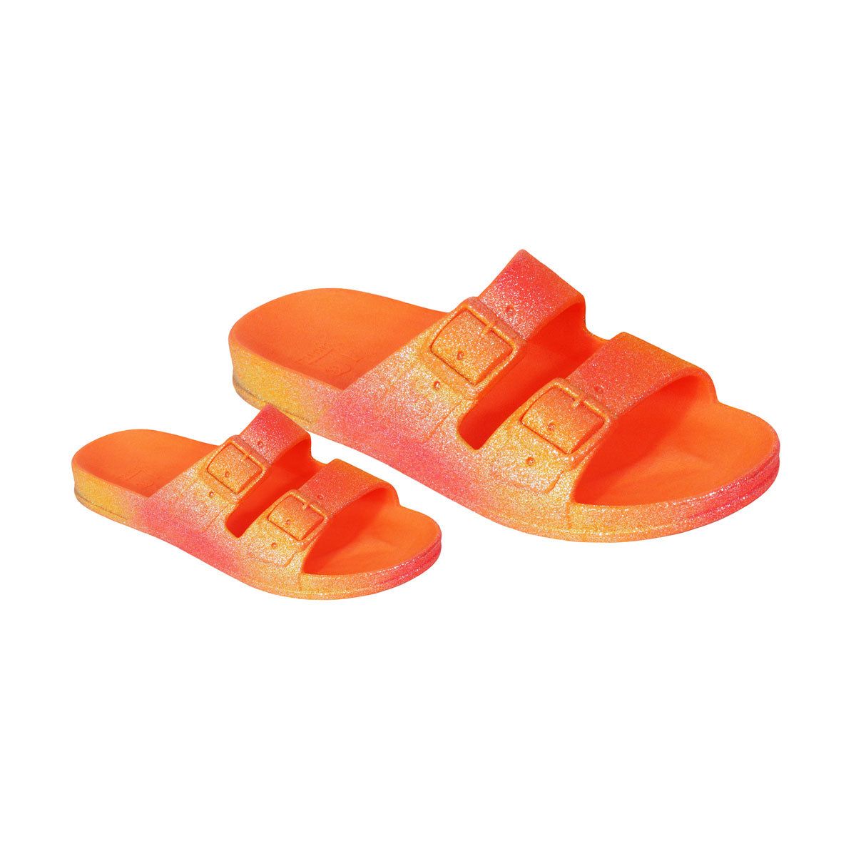 Sandales pour bébé orange fluo, modèle Sereia, de la marque Cacatoes
