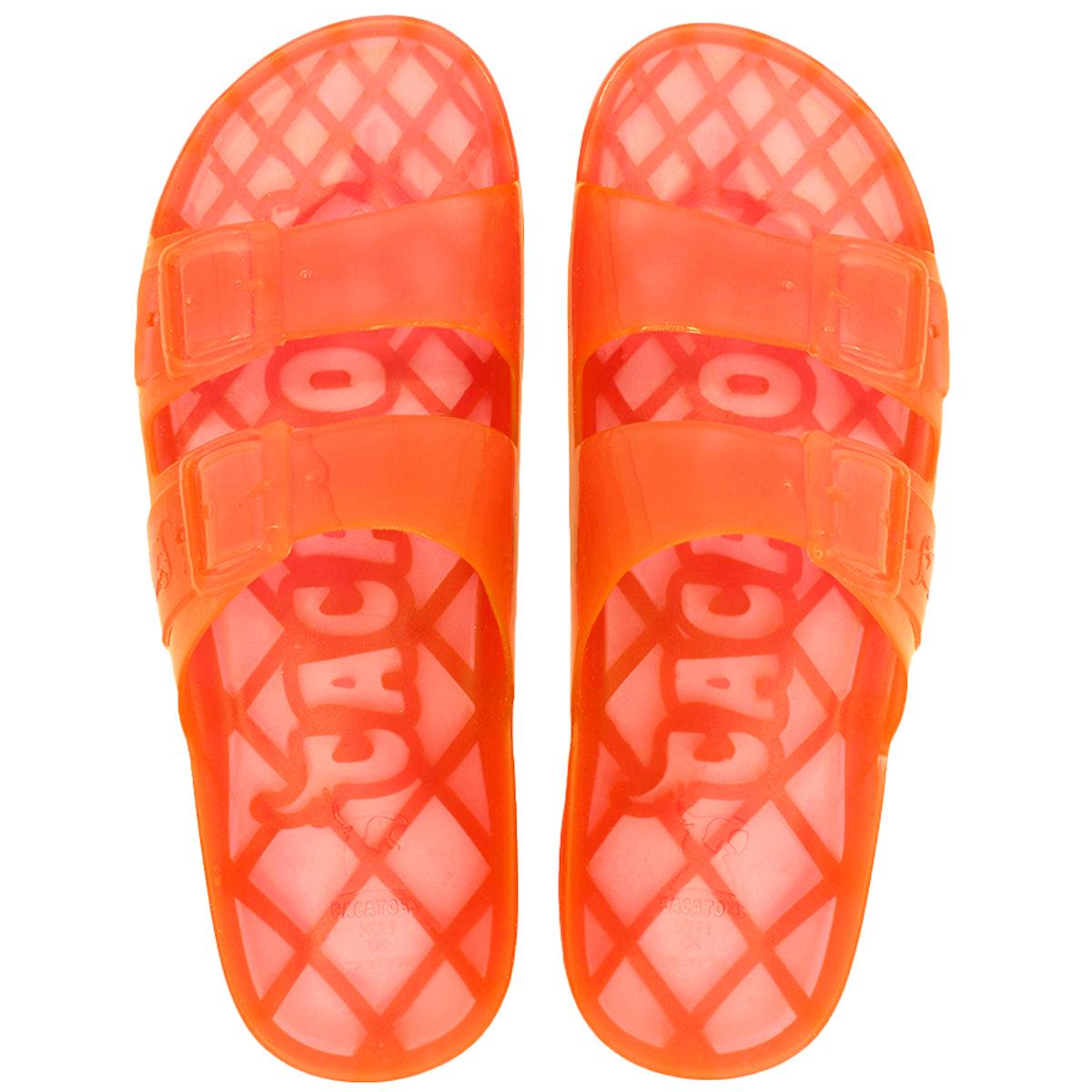 Les sandales Cacatoes Face Anjo transparentes pêche : super jolies et parfaites pour un look ensoleillé quand il fait beau. Elles sont confortables et donnent une touche fruitée à tes tenues