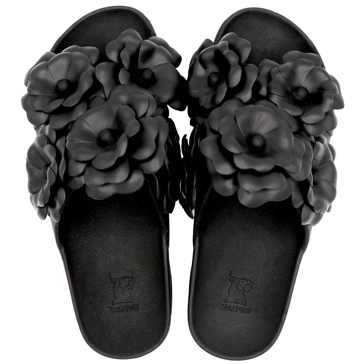 Sandales Cacatoès Camélia Black, vue de face, design raffiné et moderne, idéale pour un style casual-chic.