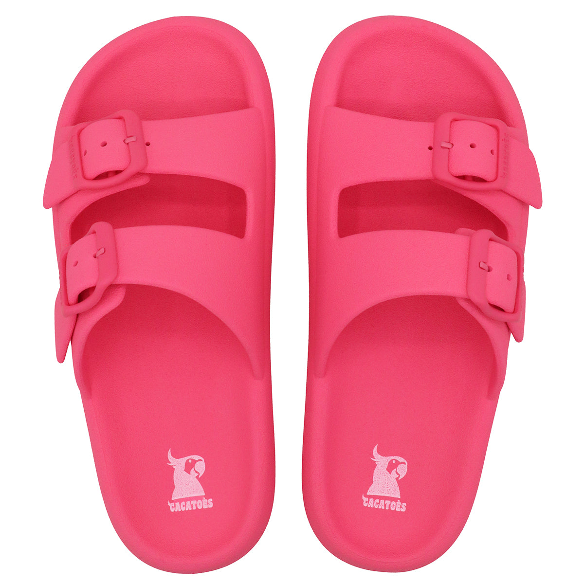 Sandales Cacatoes modèle Jessy Fluo Pink : un design vibrant avec une teinte rose fluo, parfait pour un look estival audacieux et dynamique.