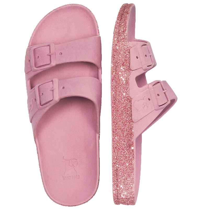 Sandales Cacatoes Tulipa Vintage Pink vues de face, alliant confort et style avec une teinte rose vintage douce pour un look estival élégant et raffiné.