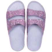 Sandales Trancoso Lavande Glitter – Sandales Cacatoès avec paillettes lavande, élégantes et scintillantes.