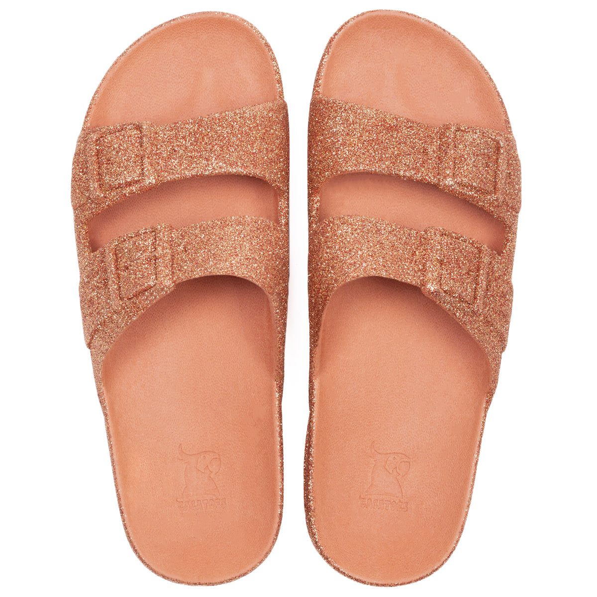 Sandales Plates Femme Cacatoès Trancoso - Modèle Pailleté Couleur Sahara, Taille 38, Semelle En PVC Recyclable