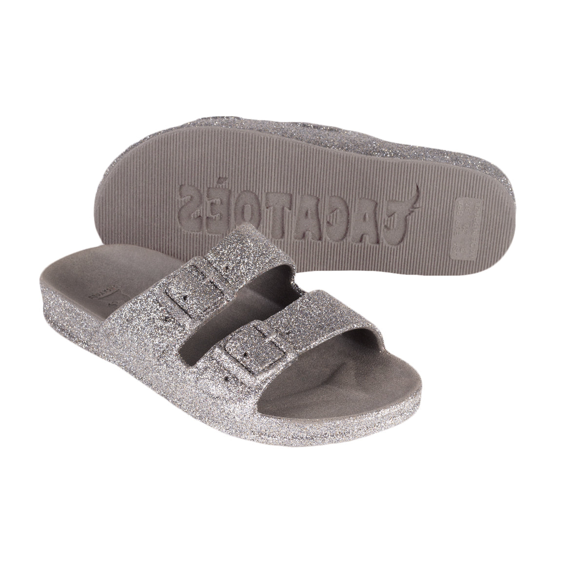 Sandales Plates Femme Cacatoès Trancoso Taille 36 - Cool Grey Pailletées