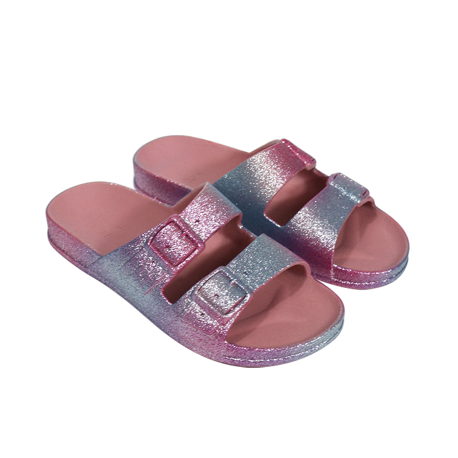 Sandales à paillettes roses, modèle Sereia Vintage Pink, de la marque Cacatoes